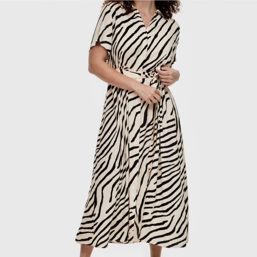 H&M Animal Print Belted Dress